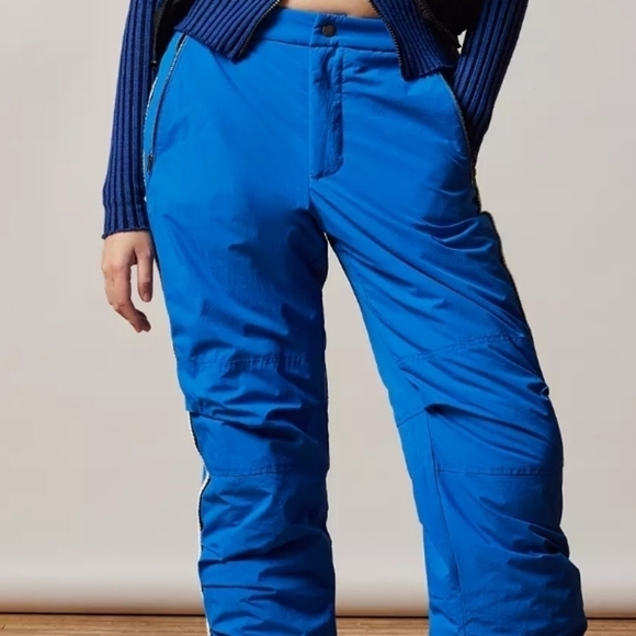 Urban Outfitters BDG Nina Nylon Ski Pants in Blue Stripe Size 16 NWT - Picture 2 of 11